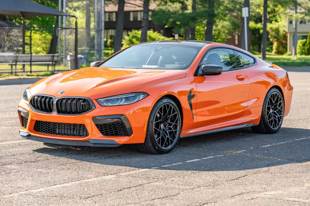 BMW M8 (F92) painted in Fire Orange III
