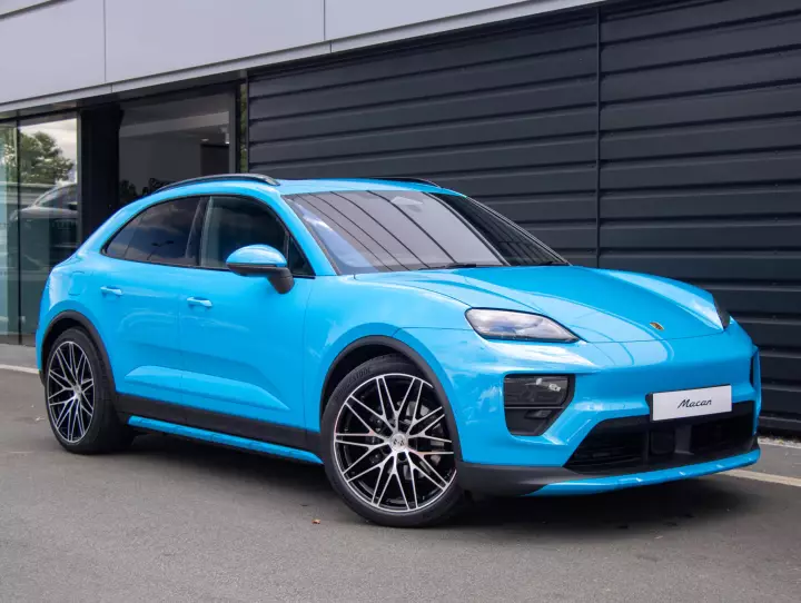 Porsche Macan Electric painted in Riviera Blue