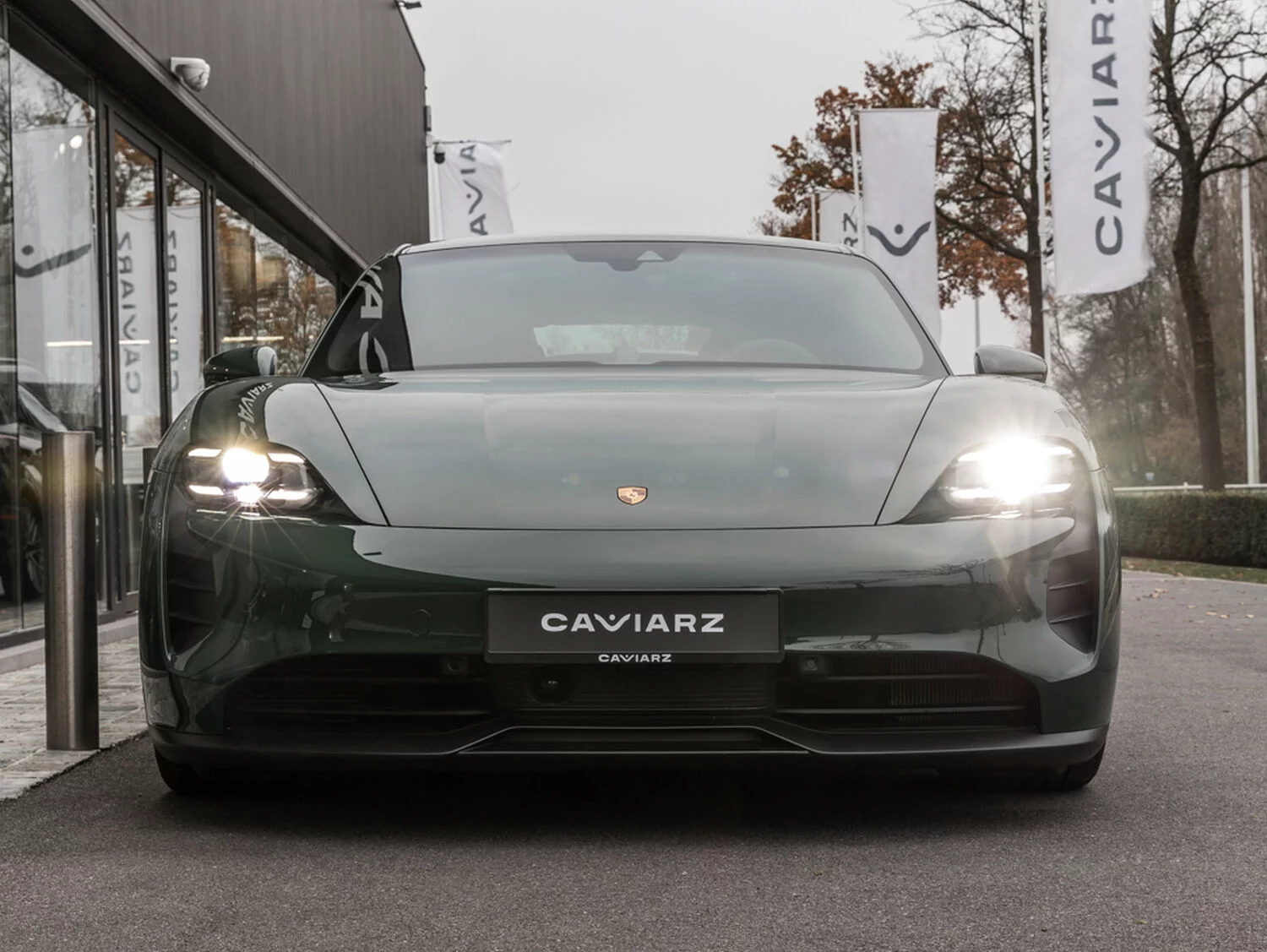 British Racing Green Porsche Taycan