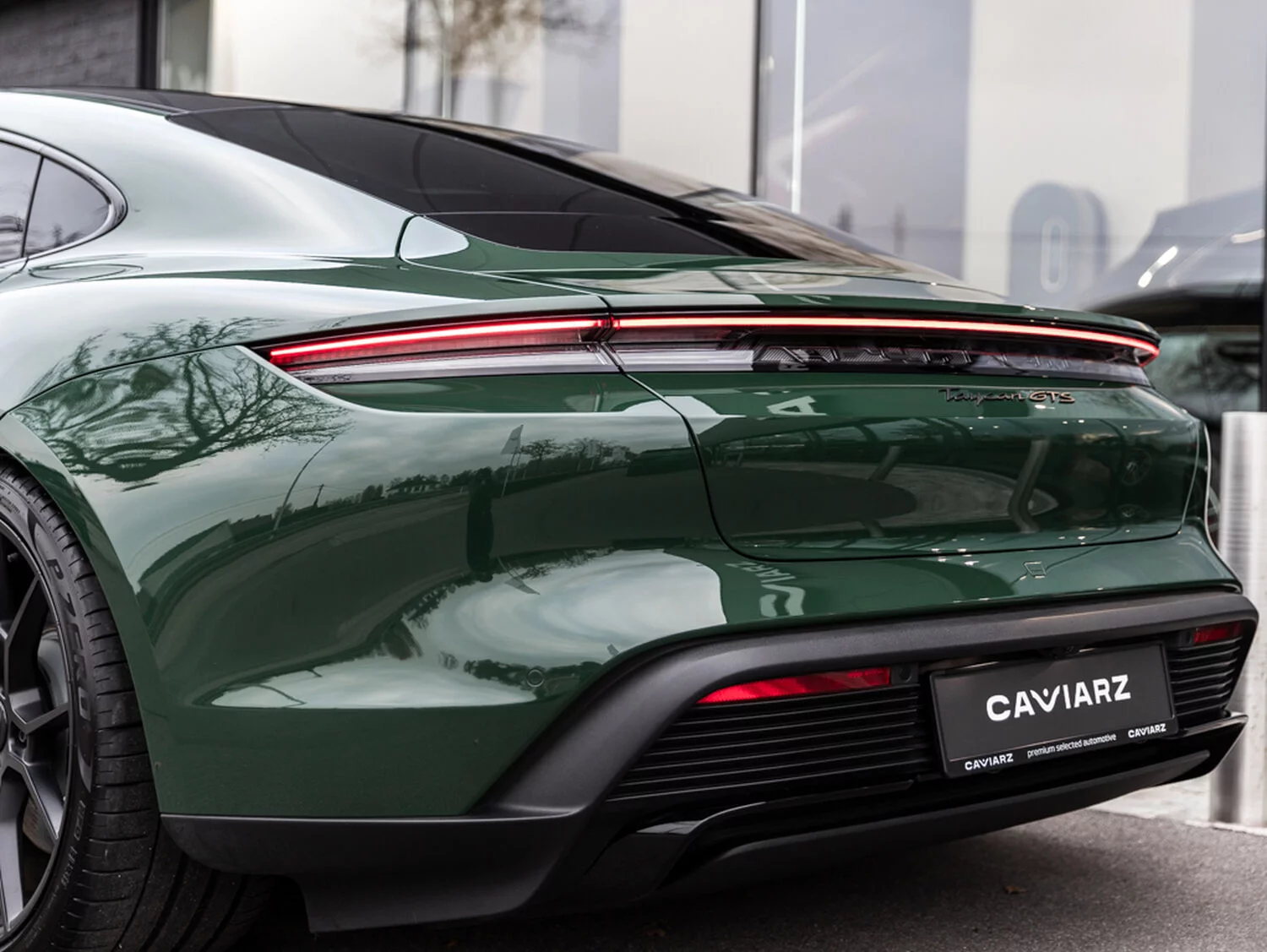 British Racing Green Porsche Taycan