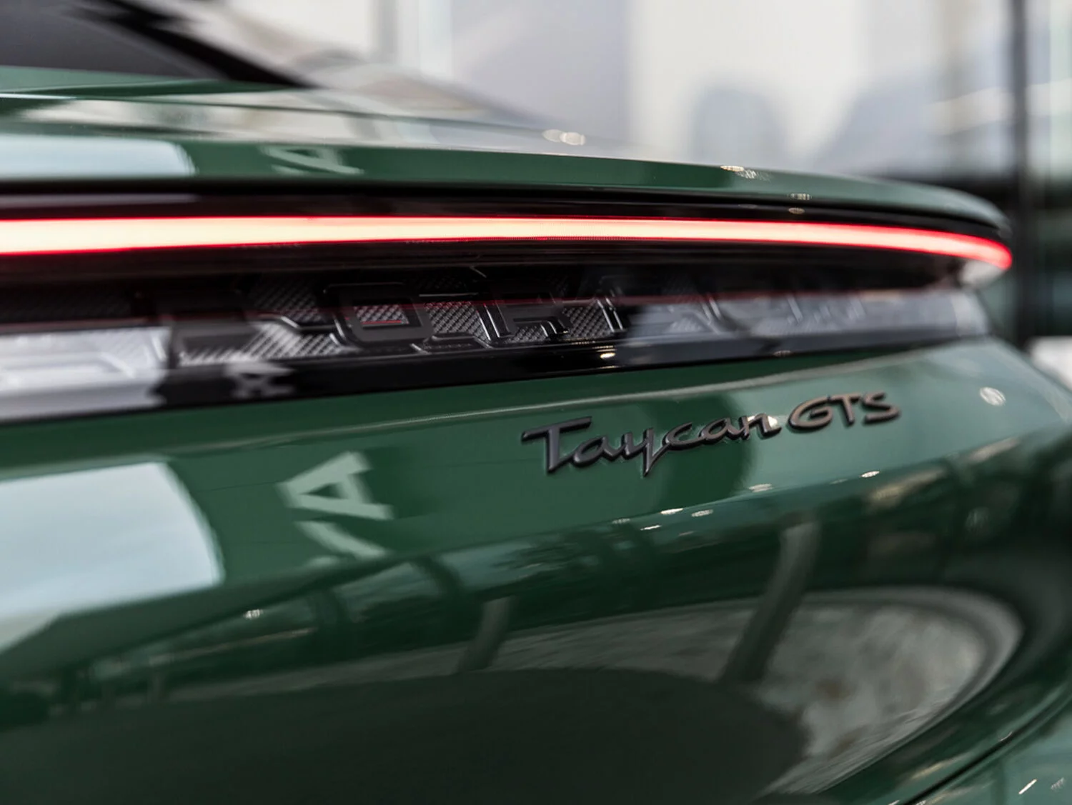 British Racing Green Porsche Taycan