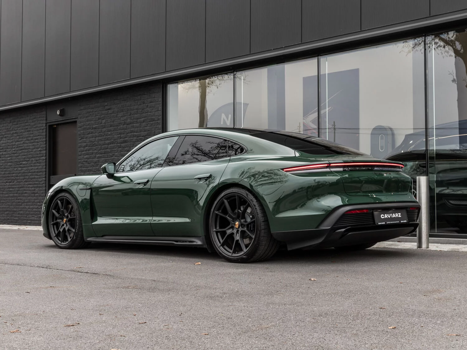 British Racing Green Porsche Taycan