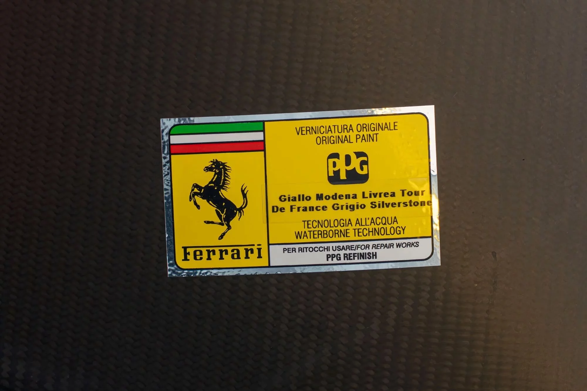 Paint code sticker